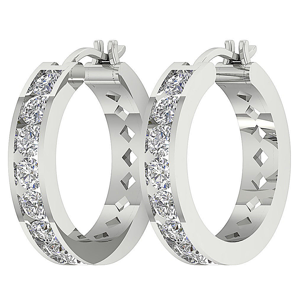 DesignerNaturalDiamond14kWhiteGoldChannelSetEarring
