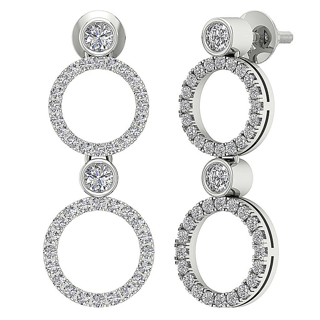 DesignerGenuineDiamondWhiteGoldDangleEarring