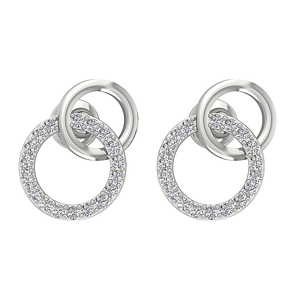 DesignerNaturalDiamond14kWhiteGoldEarring