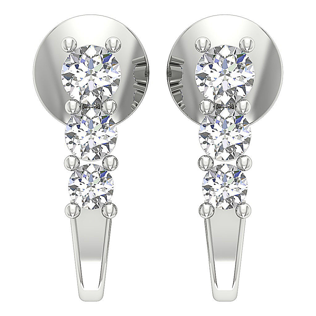 DesignerNaturalDiamond14kWhiteGoldEarring
