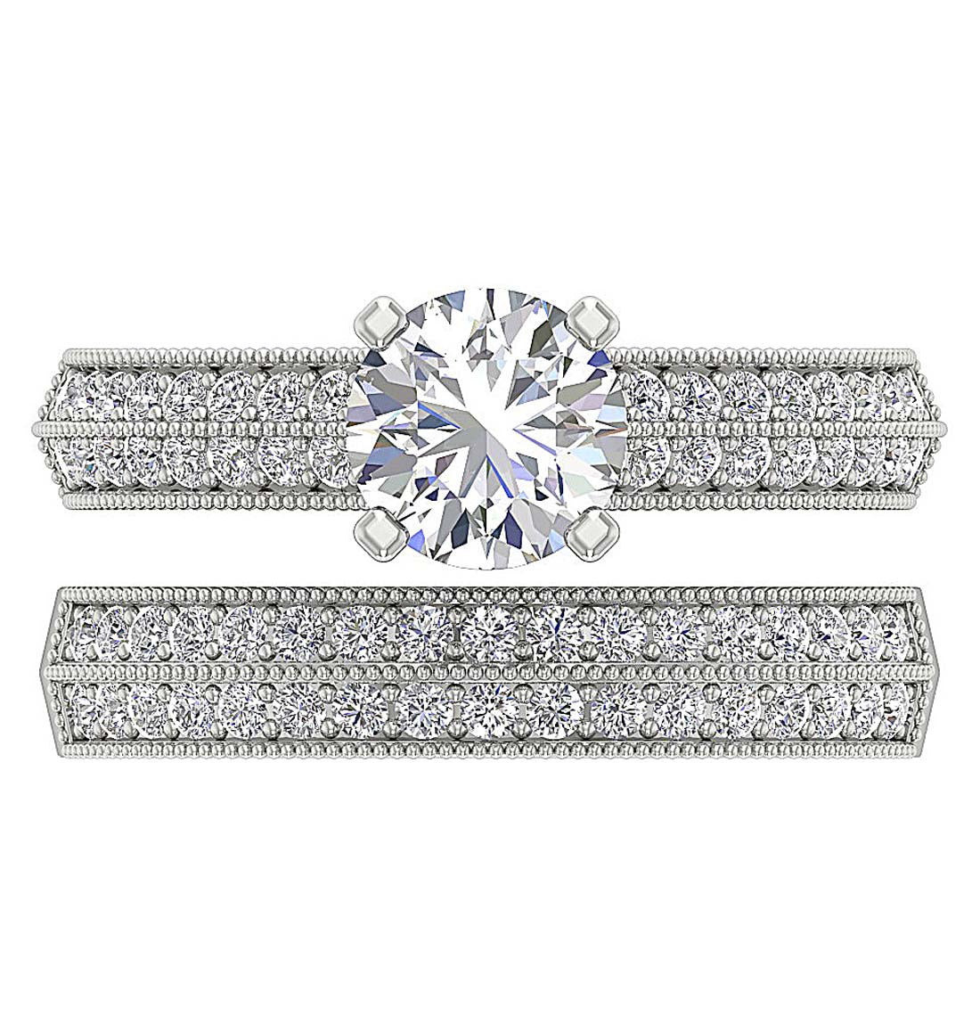 DesignerGenuineDiamondWhiteGoldRing