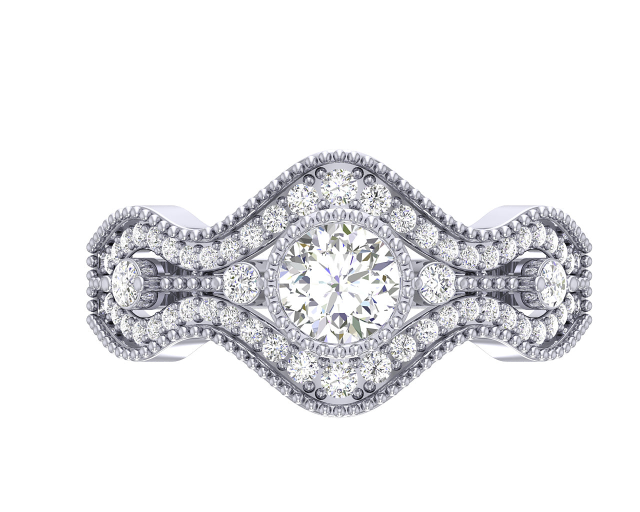 Best Wedding Band For Round Solitaire Prong Set SI1 G 1.10 Carat 14K Solid Gold