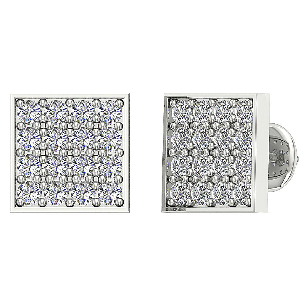 DesignerGenuineDiamondWhiteGoldScrewBackEarring