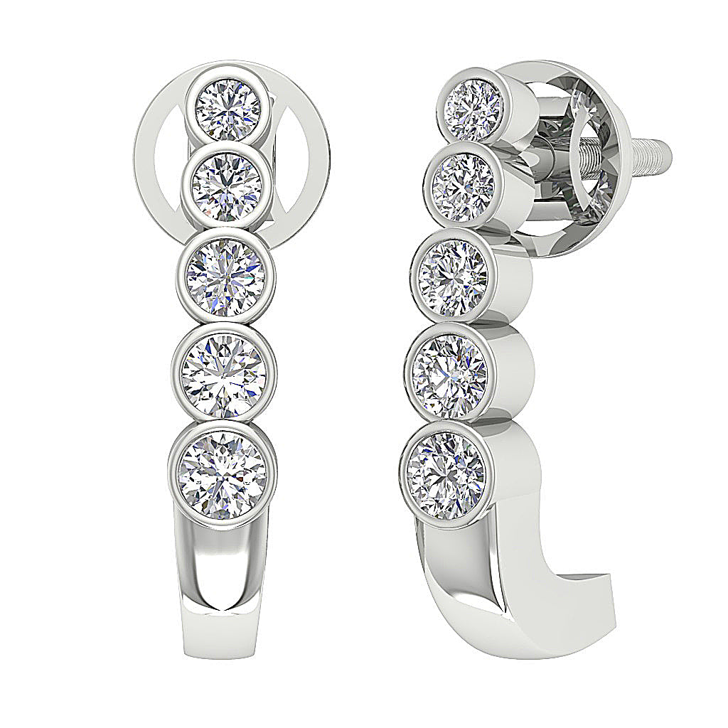 DesignerGenuineDiamondWhiteGoldScrewBackEarring