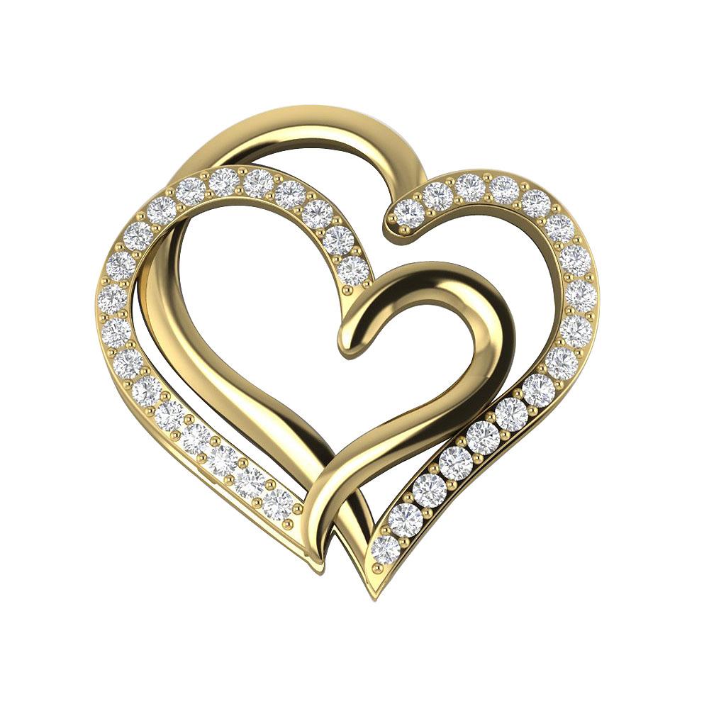 14k/18k Gold Round Cut Diamond VVS1/VS1/SI1/I1 0.40 Carat Designer Heart Shape Pendant