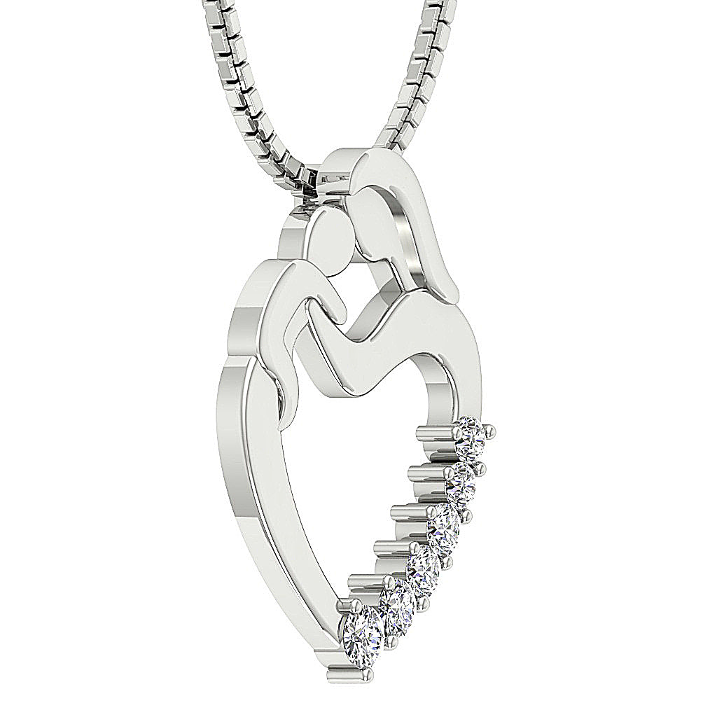 DesignerProngSet14kSolidGoldHeartPendant