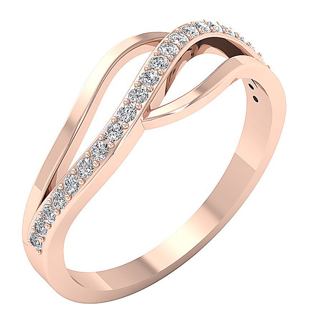 7.25 MM Designer Engagement Ring Natural Diamond I1 G 0.25 Ct 14K Solid Gold Prong Set