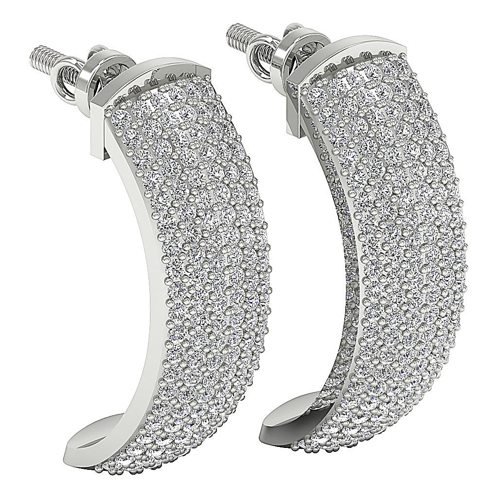 DesignerRoundCutDiamond14kSolidGoldEarring