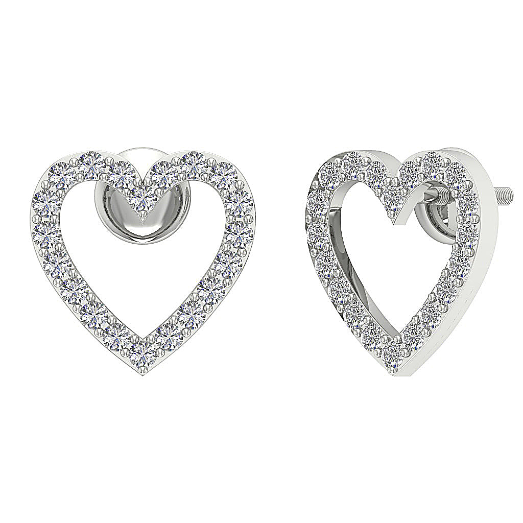DesignerRoundDiamond14kWhiteGoldEarring