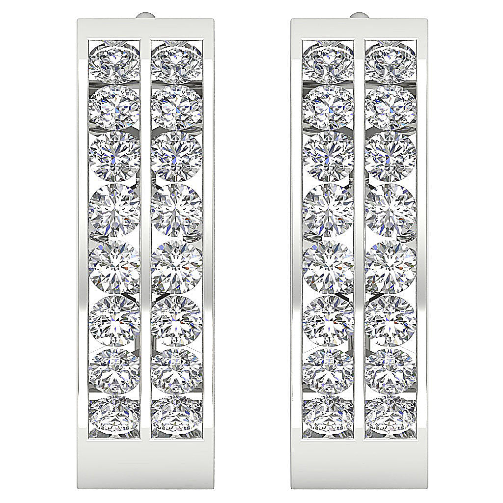DesignerRoundDiamond14kWhiteGoldEarring