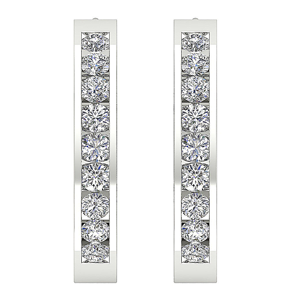 DesignerRoundDiamond14kWhiteGoldEarring