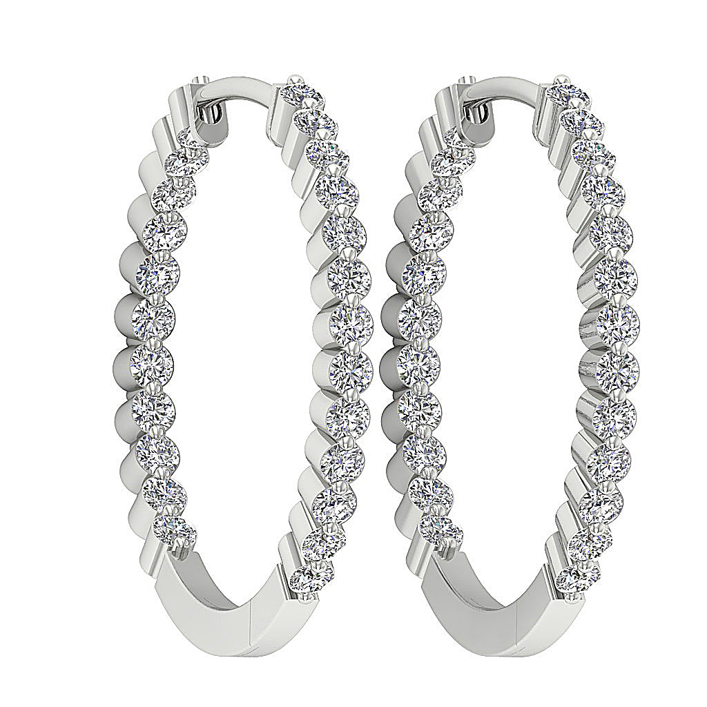 DesignerRoundDiamond14kWhiteGoldEarring