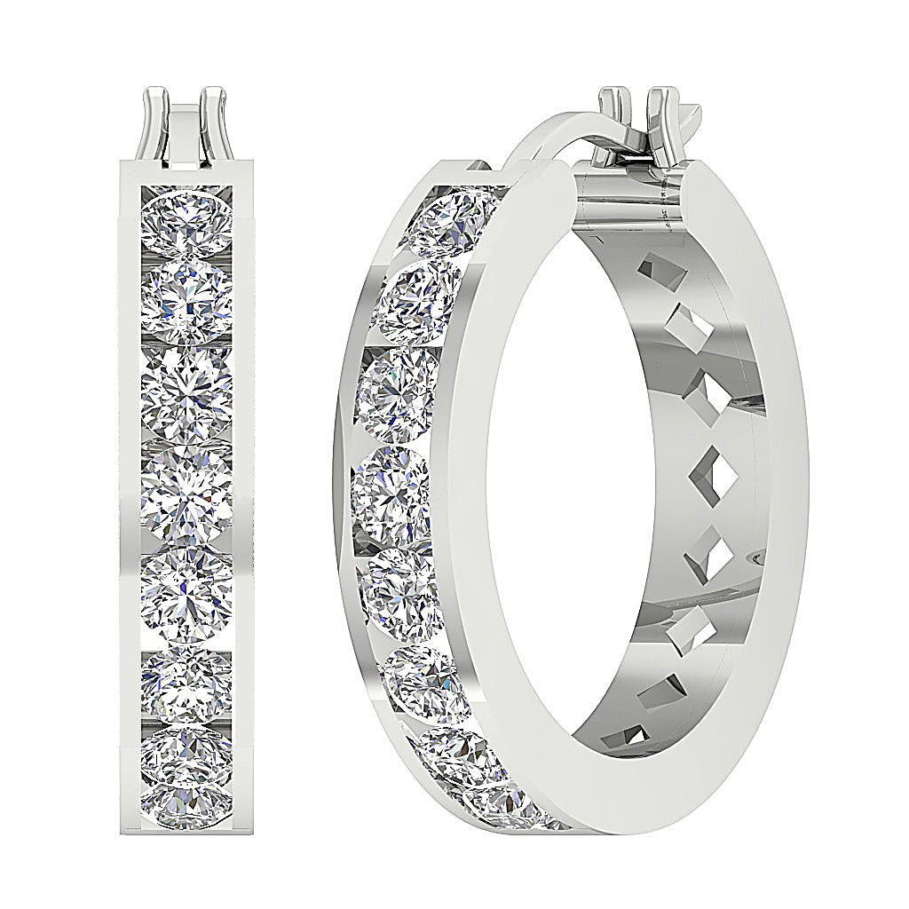 DesignerRoundDiamond14kWhiteGoldEarring