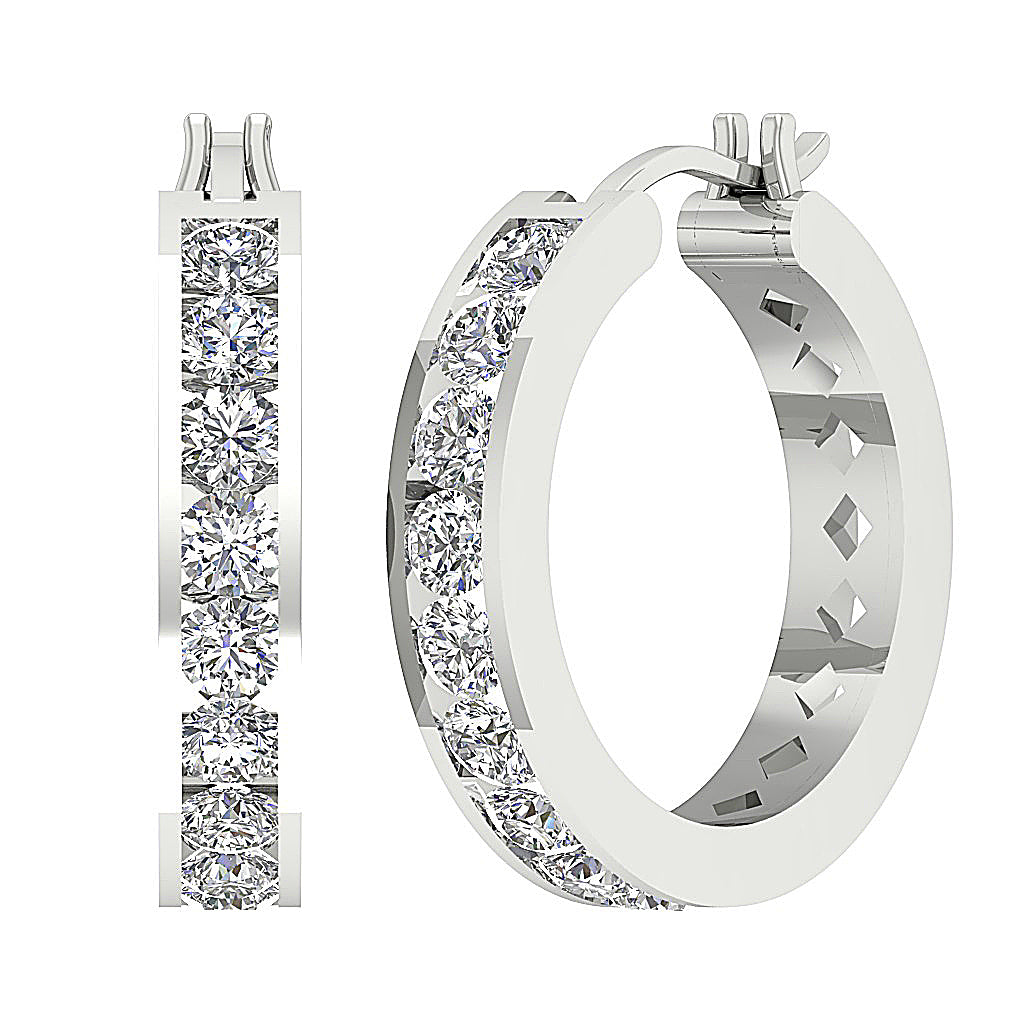 DesignerRoundDiamond14kWhiteGoldEarring