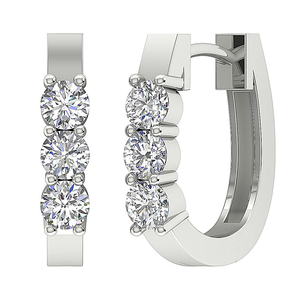 DesignerNaturalDiamondWhiteGoldHoopsEarring