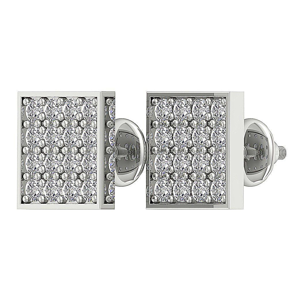 DesignerScrewBack14kWhiteGoldUniqueEarring