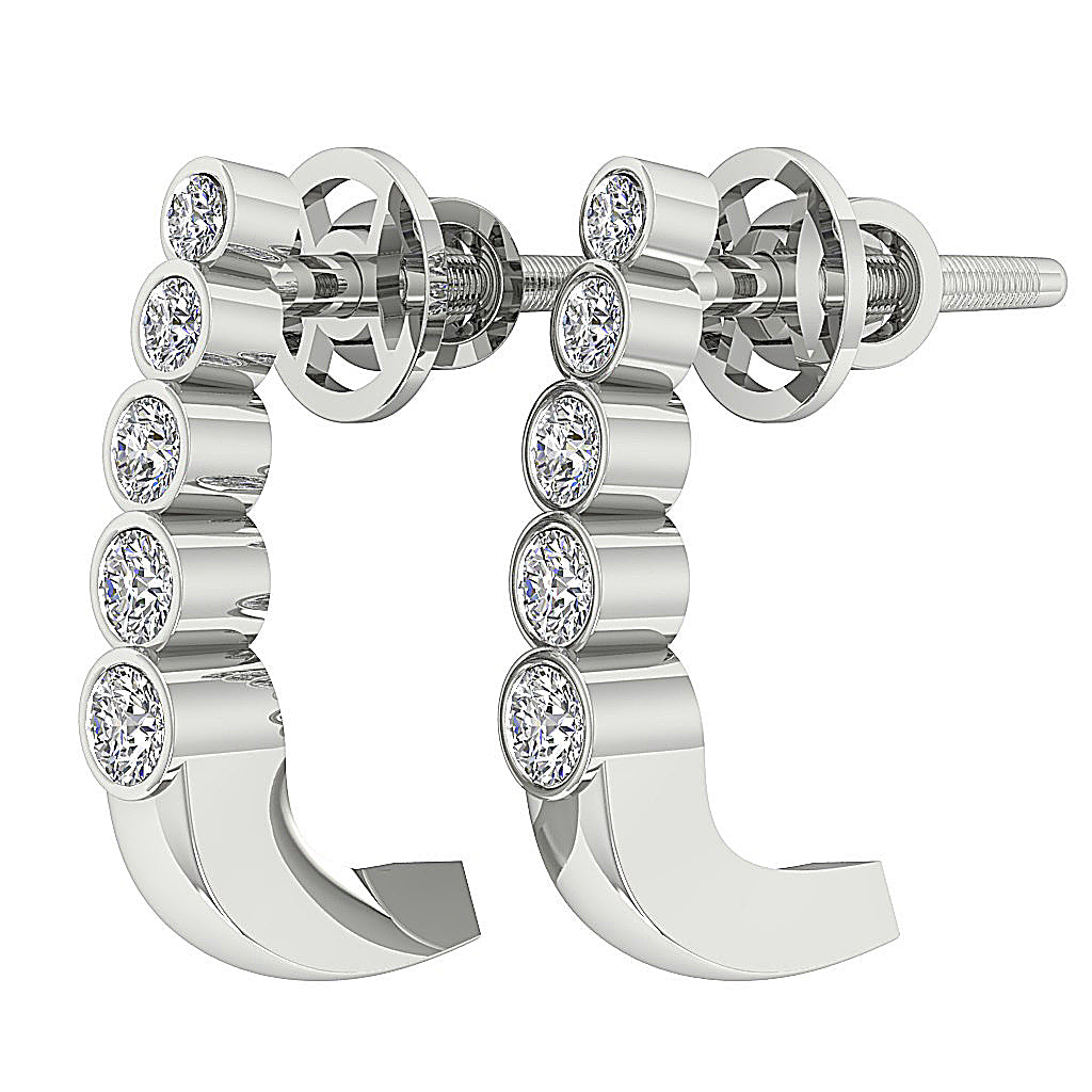 DesignerScrewBack14kWhiteGoldUniqueEarring