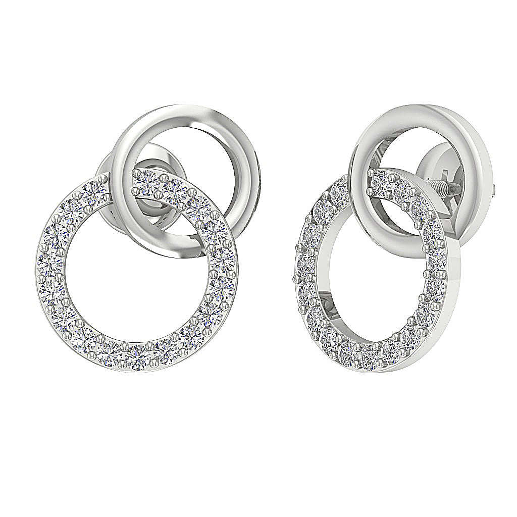 Designer14kWhiteGoldEarring