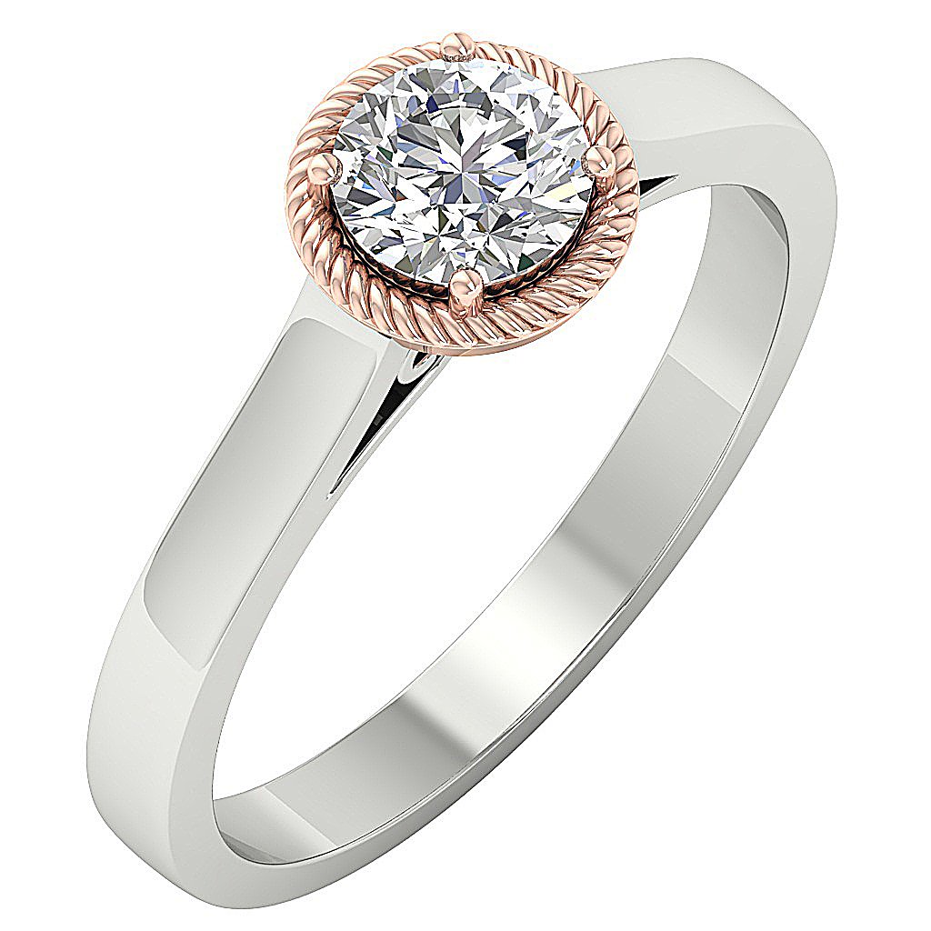 Natural Diamond Vintage Solitaire Engagement Ring SI1 G 0.85 Ct 14k White Gold Prong Set