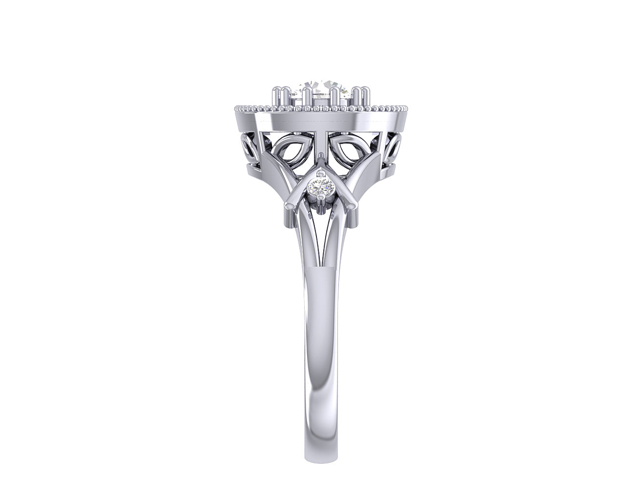 Diamond For Good Halo Engagement Solitaire Ring SI1 G 1.10 Carat Genuine Diamond 14K Gold