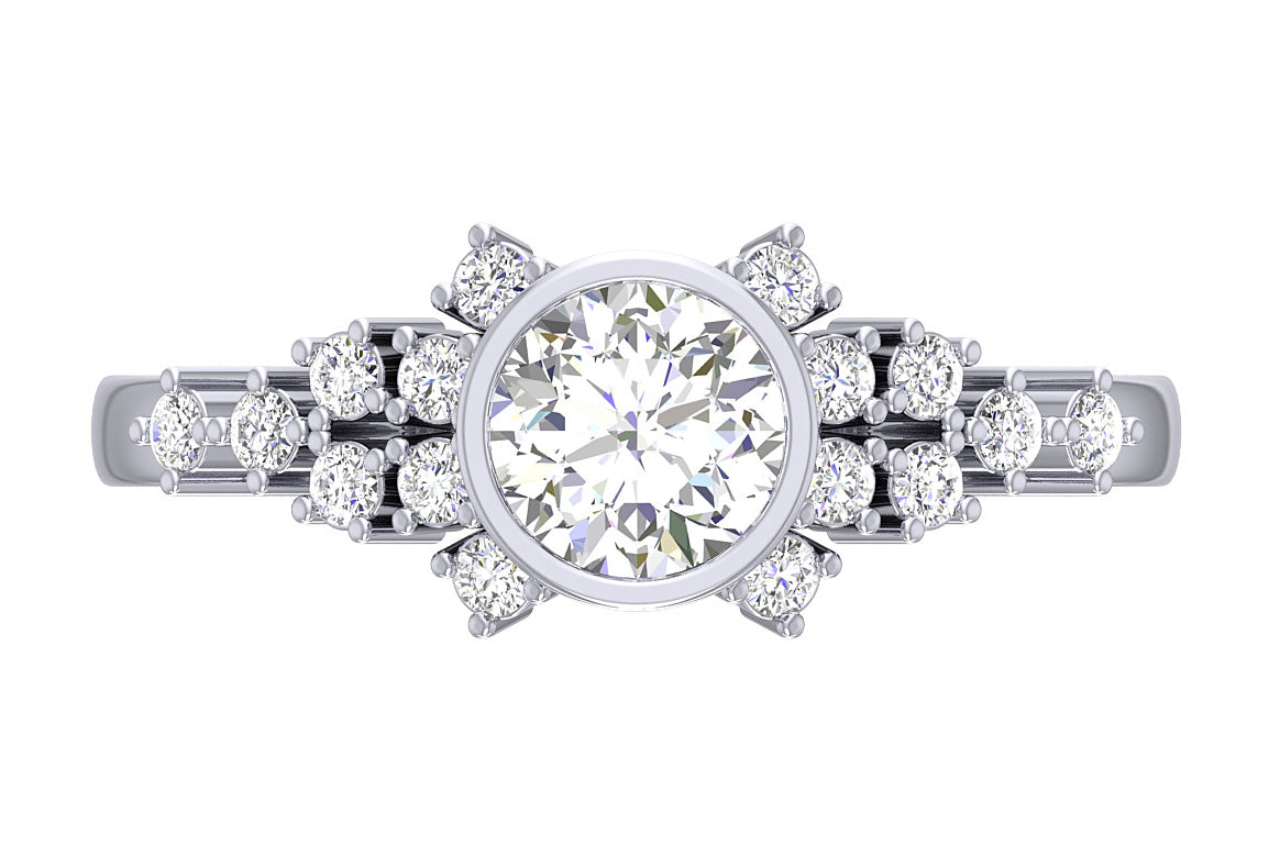Classic Solitaire Engagement Ring 14K Gold Natural Diamond SI1 G 1.10 Carat 7.70 MM