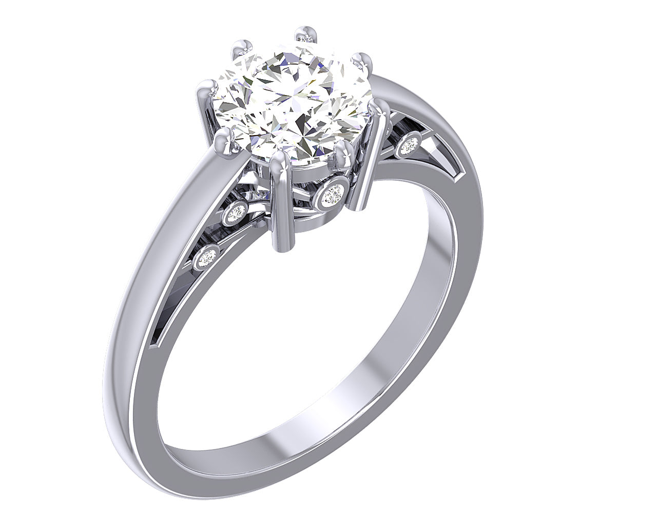 Big Solitaire Round Cut Diamond Engagement Ring I1 G 1.60 Carat 14K Solid Gold
