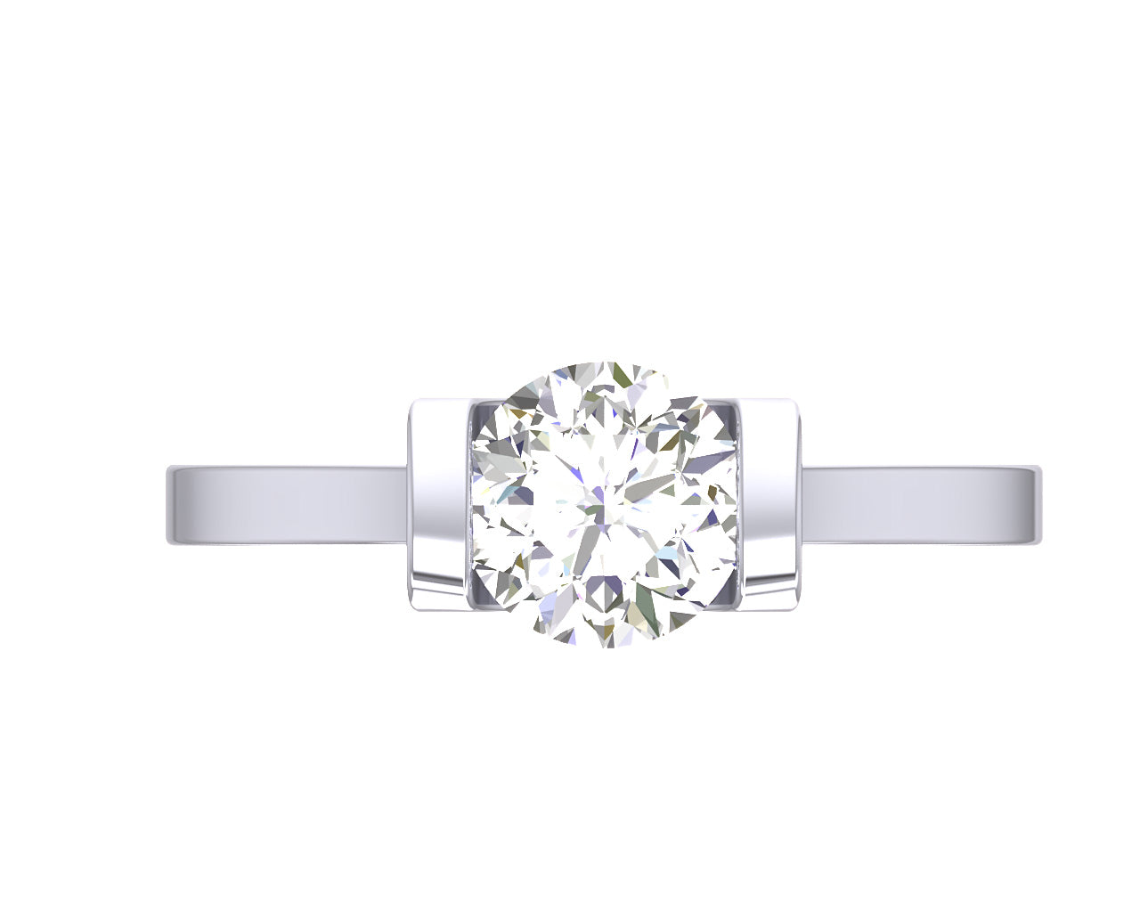 1.25 carat Solitaire Diamond Engagement Ring For Women I1 G 14K Gold Bar Set