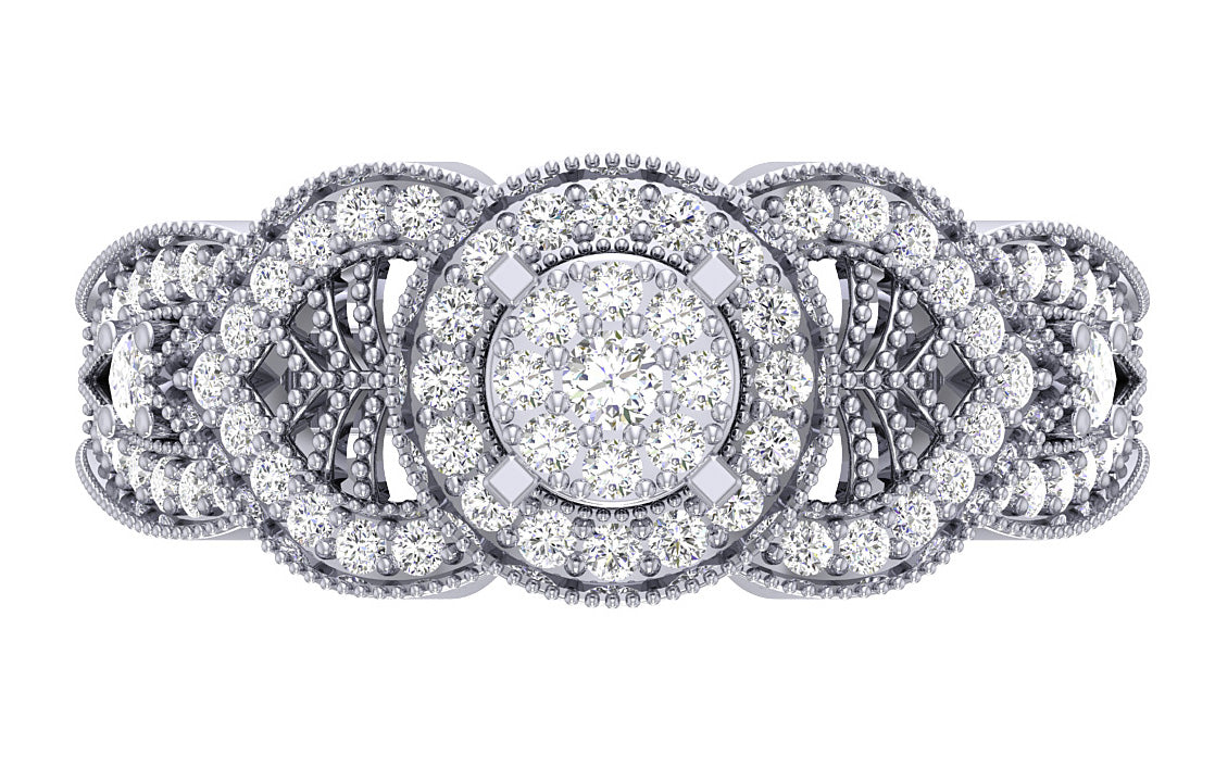 Diamond For Good Halo Engagement Wedding Band Round Cut I1 G 0.70 Carat 14K Gold
