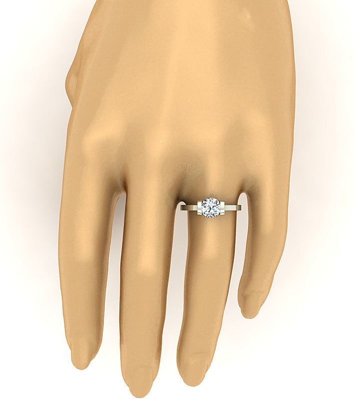 1.25 carat Solitaire Diamond Engagement Ring For Women I1 G 14K Gold Bar Set