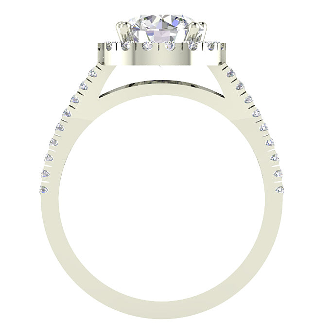 Split Shank Solitaire Halo Engagement Ring I1 G 2.00 Ct Round Diamond 14K Solid Rose Gold