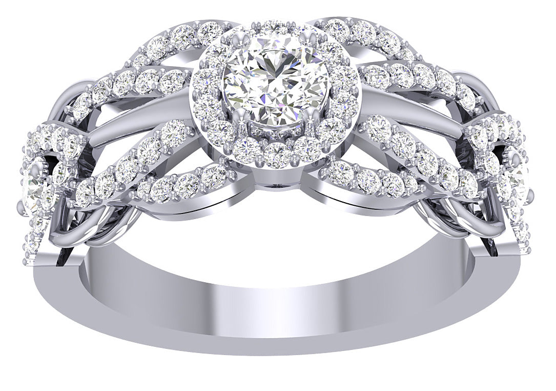 Gold Solitaire Engagement Ring Round Diamond I1 G 1.35 Carat 14K Solid Yellow Gold