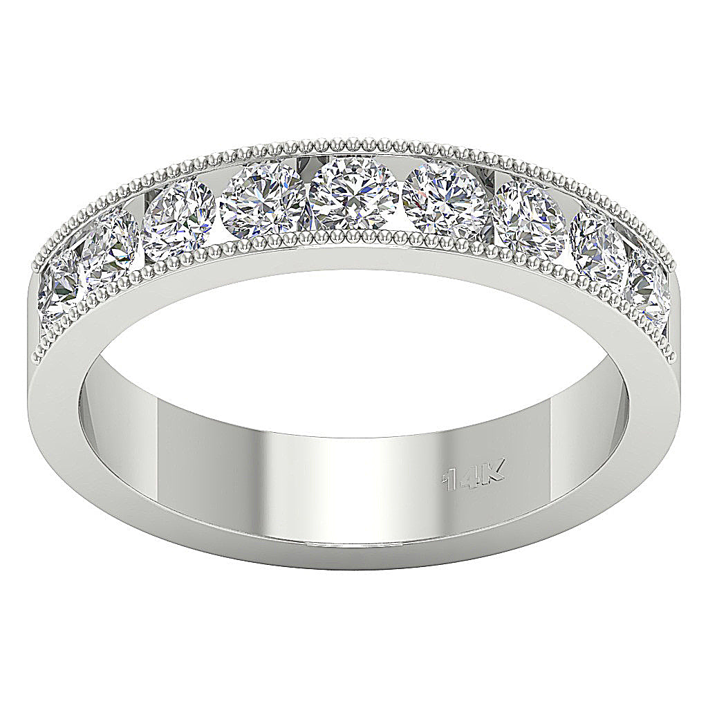 Engagement Ring Natural Diamond I1 G 1.20 Ct 14K Solid Gold Channel Set