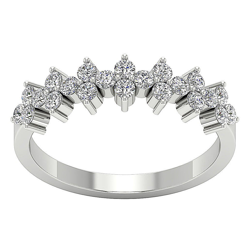 14K White Yellow Rose Gold Designer Anniversary Ring Round Diamond I1 G 0.80 Ct Prong Set 5.30 MM