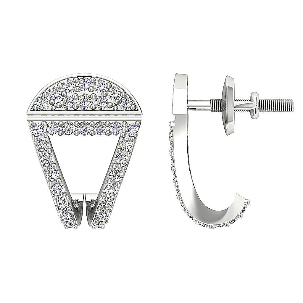 18k/14k White Yellow Rose Gold Fashion Anniversary Earrings Round Diamond SI1/I1 G 0.70 Ct Prong Set
