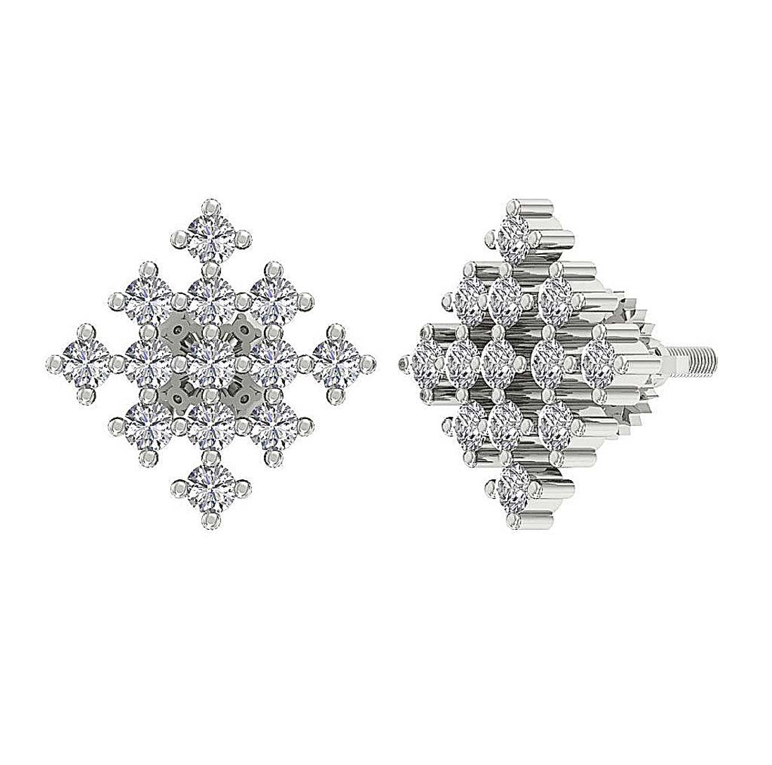 18k/14k Rose Gold Solitaire Studs Anniversary Earring Round Diamond SI1/I1 G 0.50 Ct Prong Set