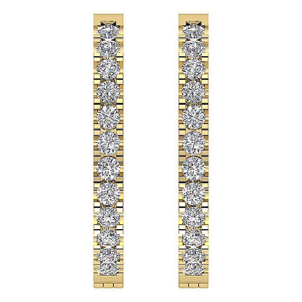 Prong Set Inside Outside Hoop Engagement Earrings Natural Diamond VS1/SI1/I1 G 1.00 Ct 18k/14k White Yellow Rose Gold