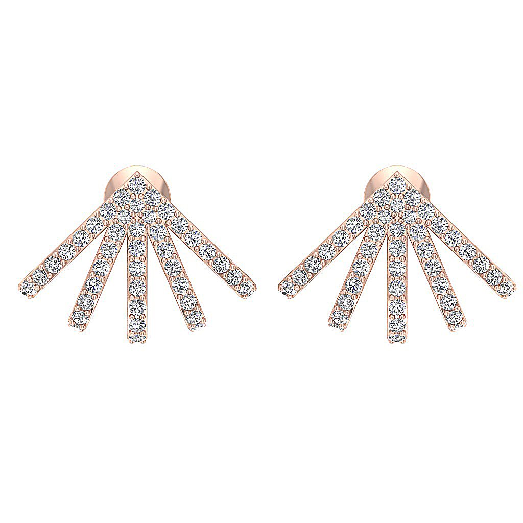 Fashion Engagement Earrings Natural Diamond SI1/I1 G 0.90 Ct 18k/14k Solid Gold Prong Set