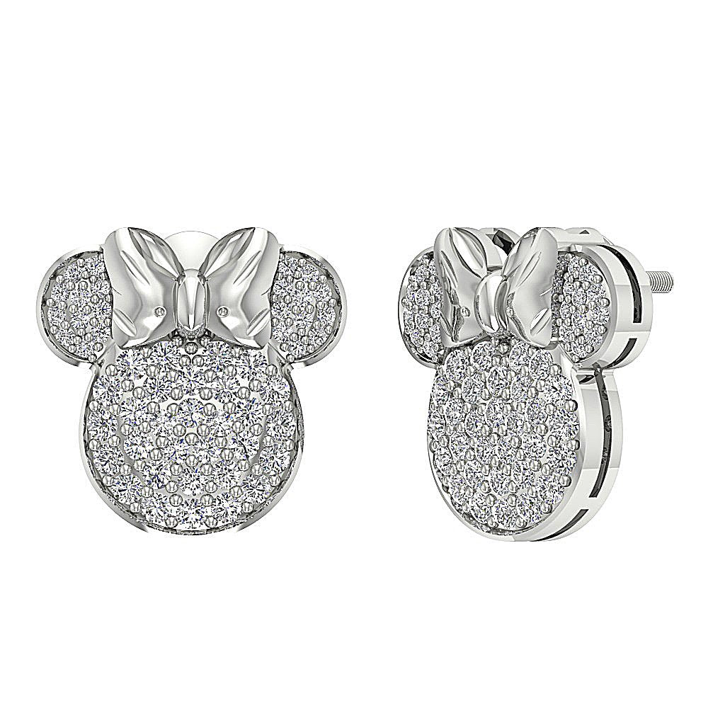 VVS1/VS1/SI1/I1 1.35 Ct Fashion Wedding Earrings Genuine Diamond 18k/14k Rose Gold Pave Set