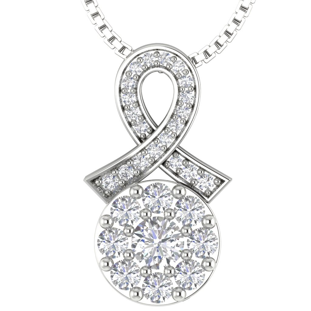 SI1/I1 G 0.85 Carat Genuine Diamond 14k/18k Solid Gold Designer Fashion Pendant