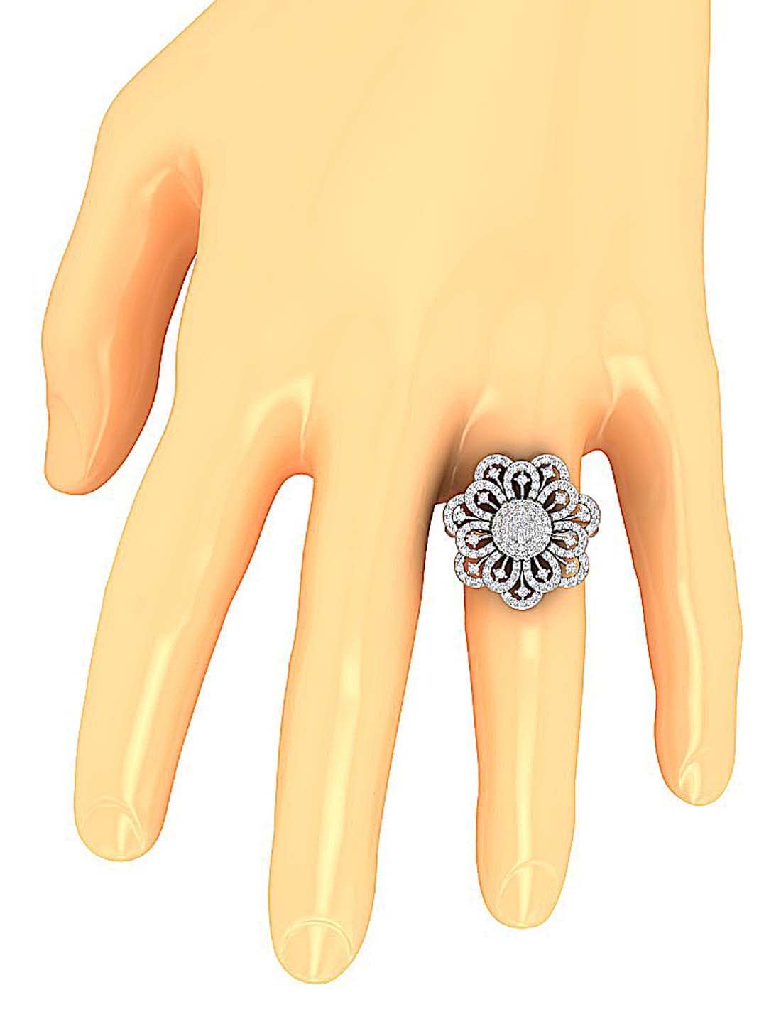 I1 G 1.50 Ct 14k Yellow Gold Genuine Diamond Designer Right Hand Wedding Ring Prong Set