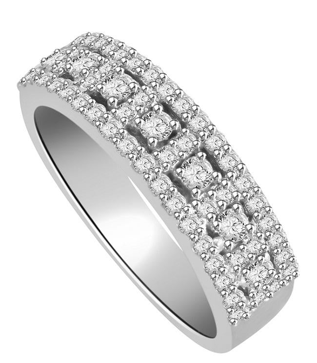 I1 G 0.60 Ct Designer Engagement Ring Natural Diamond 14k White Yellow Rose Gold Prong Pave Set