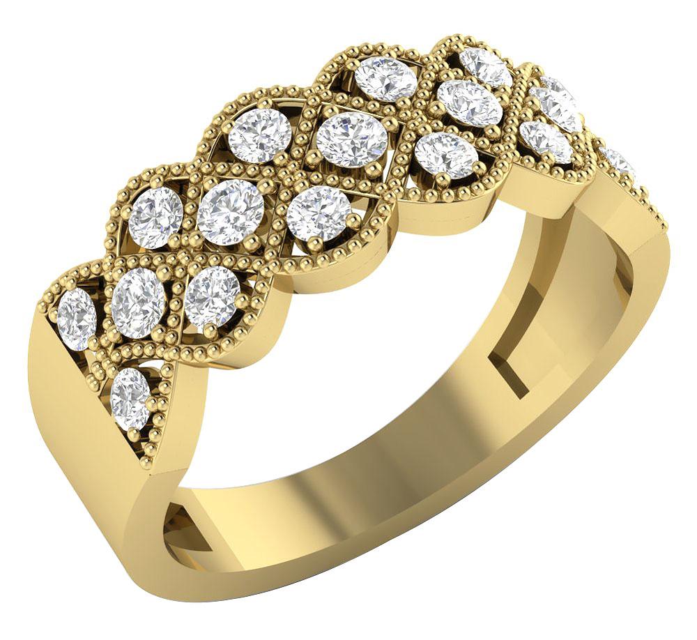 Rose Gold Fashion Round Diamond Ring Prong Set SI1 G 0.70 Ct 7.80 MM