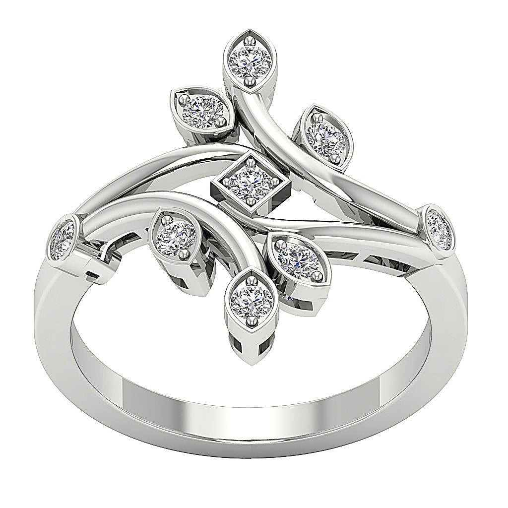 VS1 E 0.40 Ct Designer Right Hand Wedding Ring Genuine Diamond 14k White Yellow Rose Gold Bezel Set