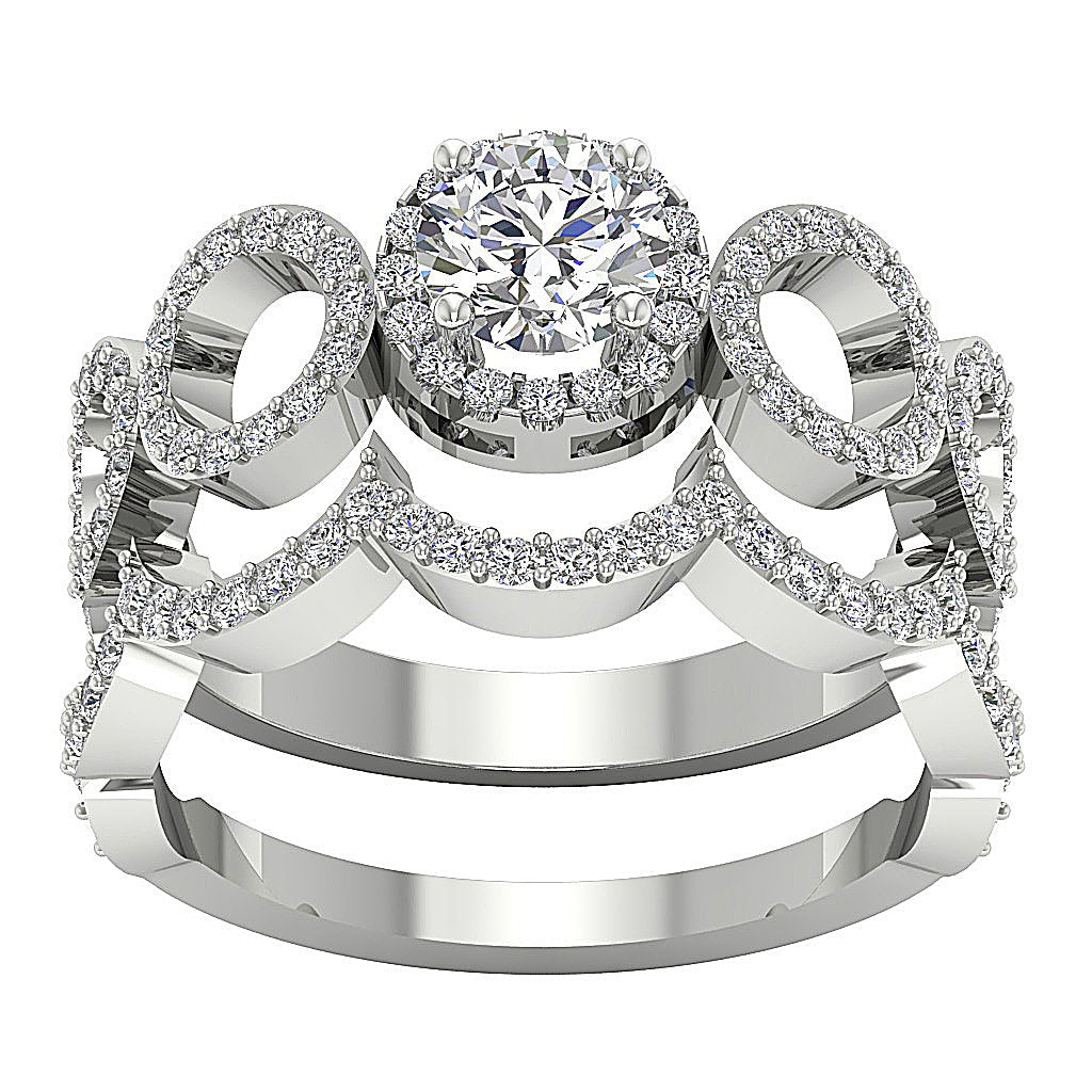 Designer Halo Bridal Wedding Ring Natural Diamond I1 G 2.05 Ct