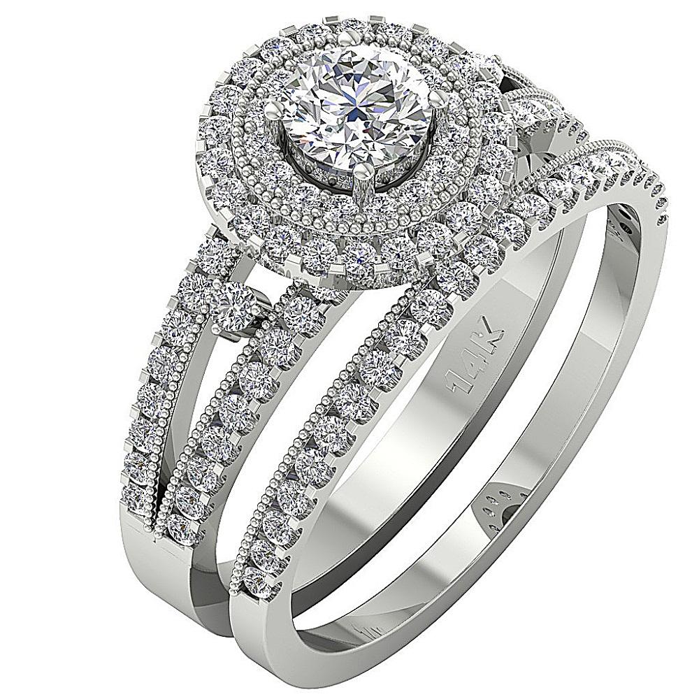 DesignerBridalAnniversaryRingSet14kWhiteGold