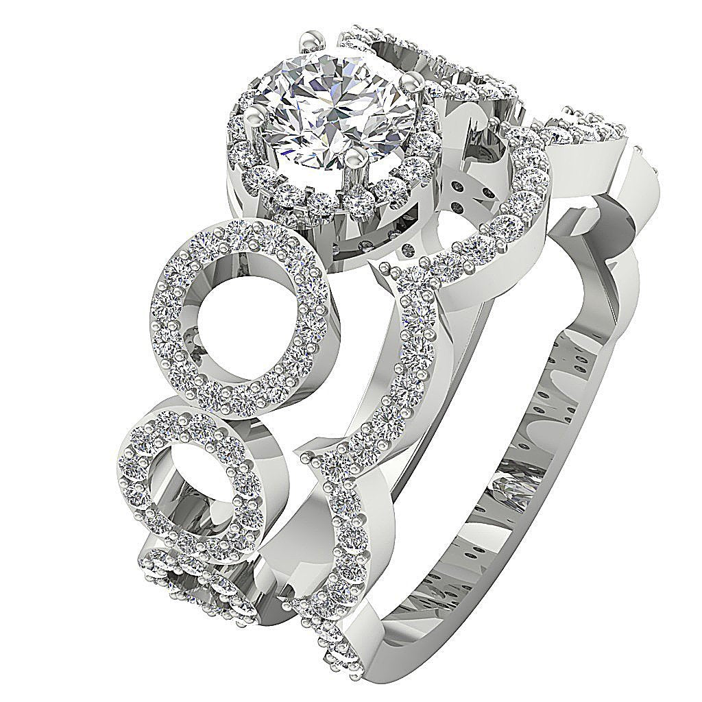 Designer Halo Bridal Wedding Ring Natural Diamond I1 G 2.05 Ct