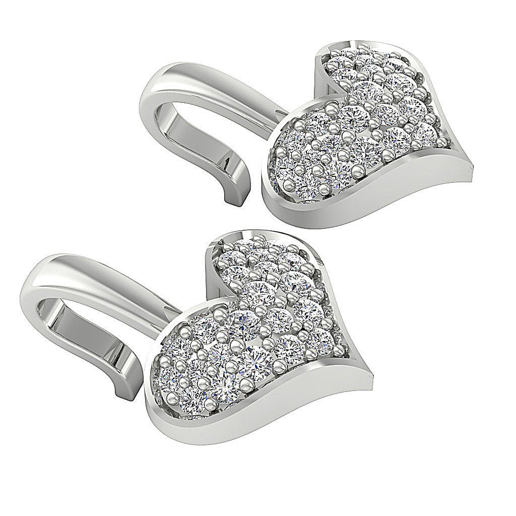 Dangle Heart Anniversary Earrings Round Diamond VVS1/VS1/SI1/I1 G 0.50 Ct 18k/14k Solid Gold