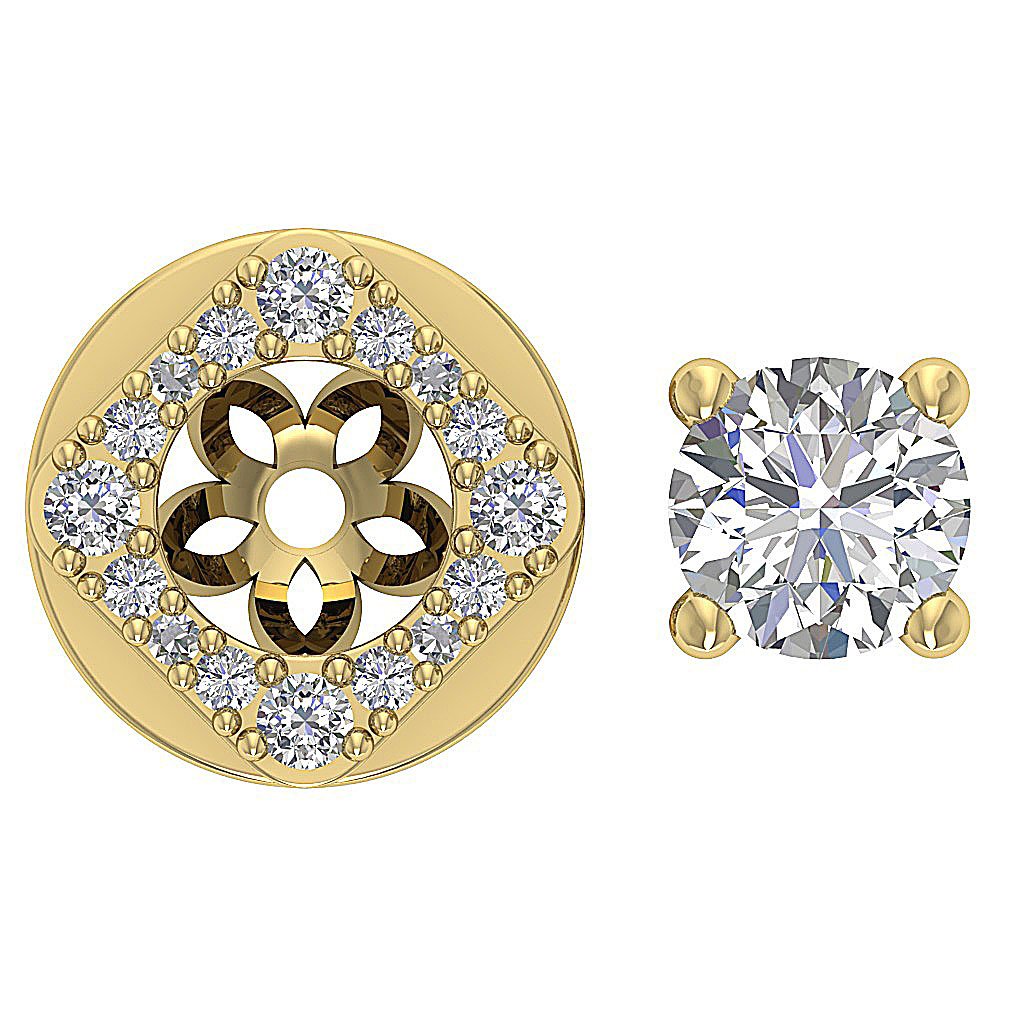 Designer Halo Solitaire Studs Earrings SI1 G 1.50 Ct 14k/18k Solid Gold Natural Diamond