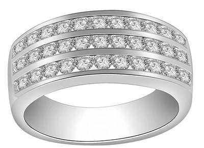 Designer Right Hand Wedding Ring Genuine Diamond I1 G 1.10 Ct 14k Solid Gold Pave Set