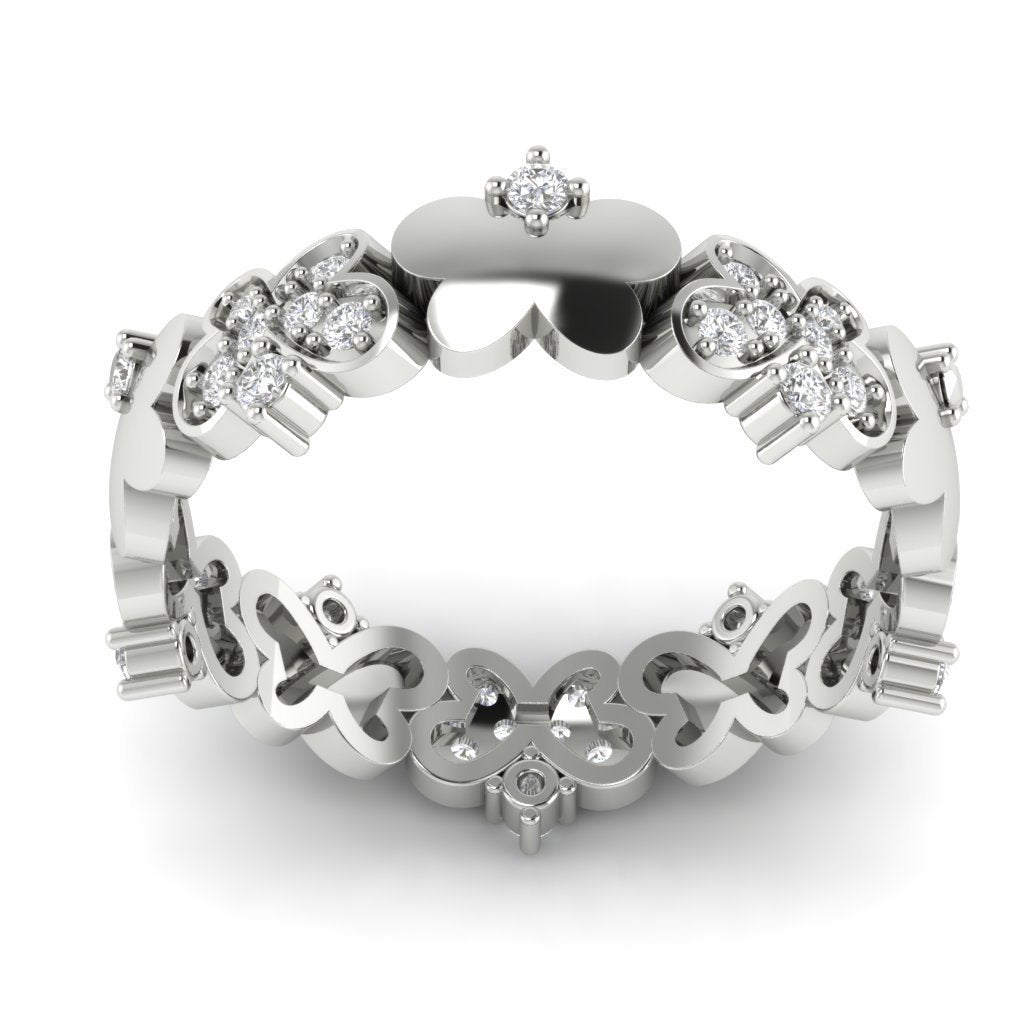 6.40 MM Vintage Wedding Eternity Ring I1 G 0.50ct Genuine Diamond 14k White Gold Prong Set